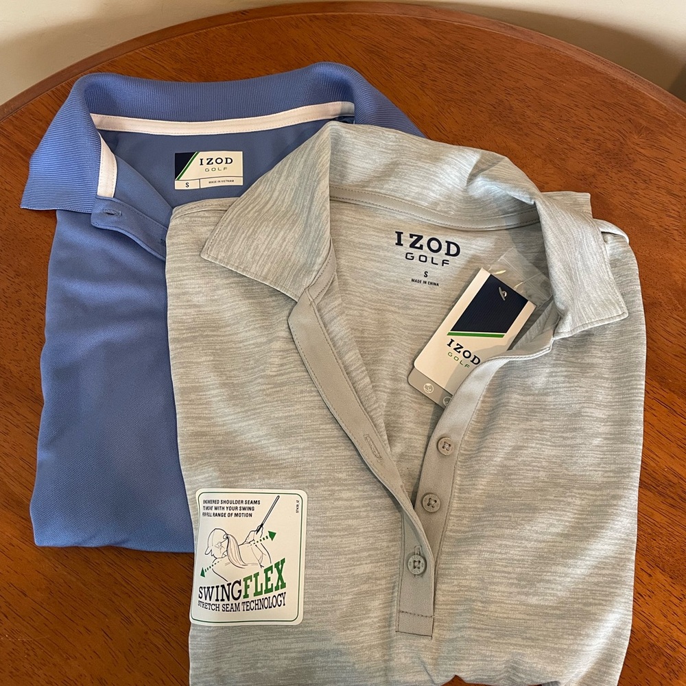 IZOD Golf Polo Shirts - Blue and Gray
